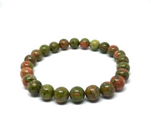 Unakite Bead Bracelet